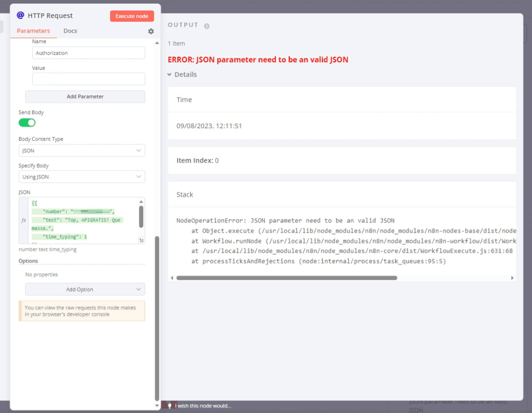 Solución error "JSON parameter need to be a valid JSON" n8n
